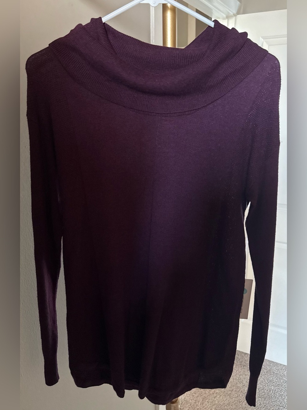 Leo & Nicole Plum Cowl Neck Sweater